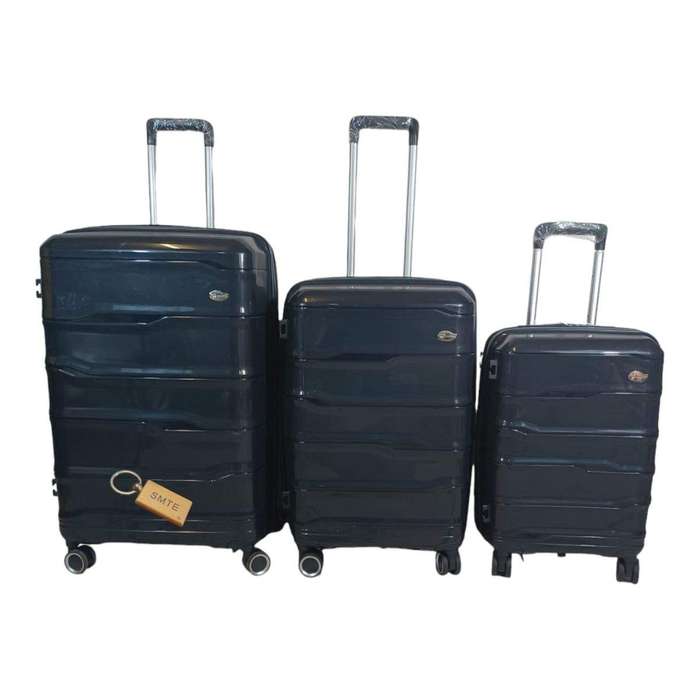 Smte - Elite New Dec Hard Outer Shell Luggage With Smte Bag Tag - 3 Piece - Night with keychain