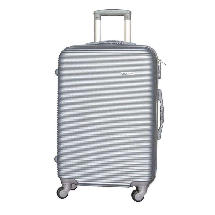 SMTE Hard Outer Shell Luggage 26" - Silver with keychain
