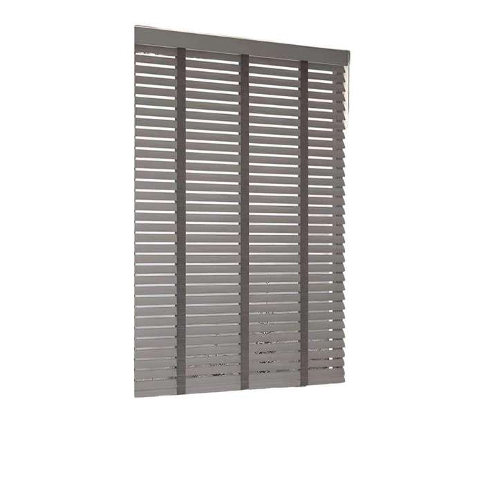 Smte-Modern Wood Roller Blinds-T7-Grey - 150 W x 180 L cm with keychain