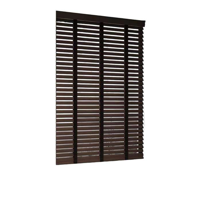 Smte-Modern Wood Roller Blinds-T7-Coffee - 150 W x 180 L cm with keychain