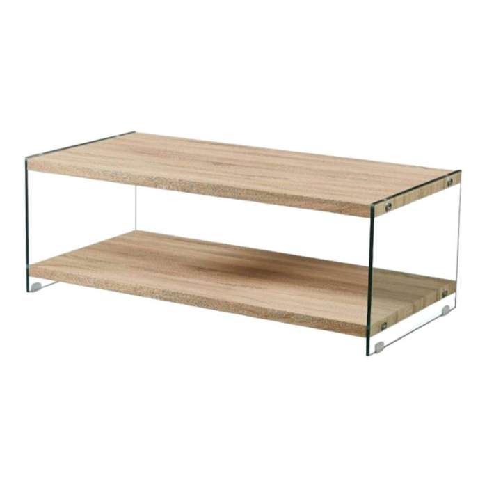 SMTE Modern Coffee Table - Light Brown with keychain