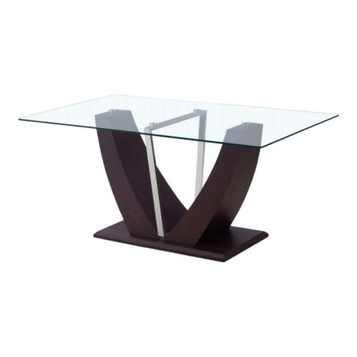 SMTE Bateau Glass Coffee Table - Nature - Black with keychain