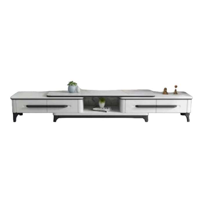 SMTE Modern Marble TV Stand with keychain