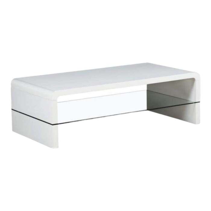 SMTE Arch Wood Coffee Table Nature - White with keychain