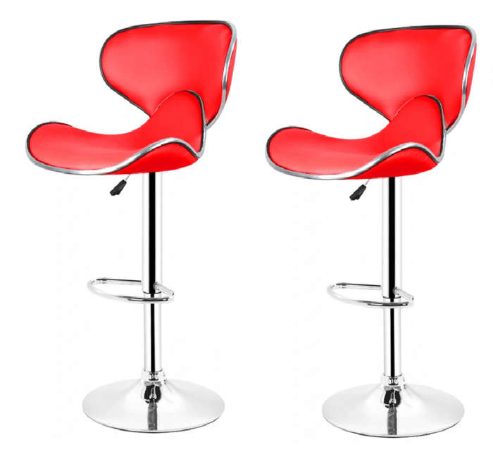 SMTE 2 x Stylish Padded Bar Stools with keychain