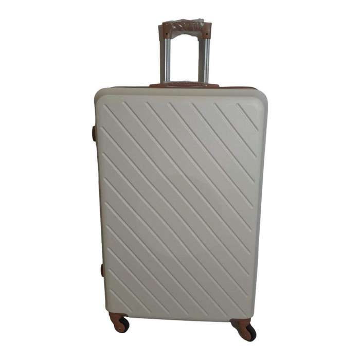SMTE 1 Piece Hard Outer Shell Luggage Set Premium ZT - White - 30 cm with keychain