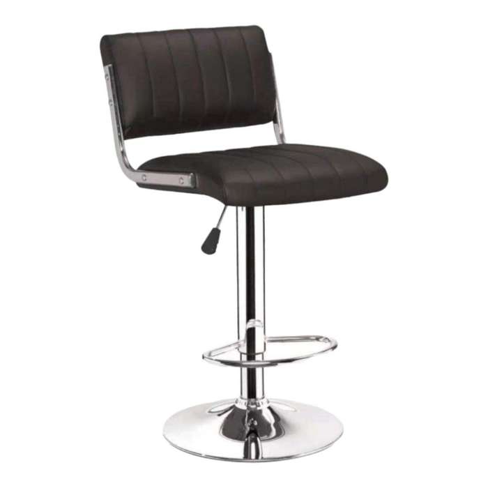 Smte - High Back Swivel Bar Stool - Black with keychain
