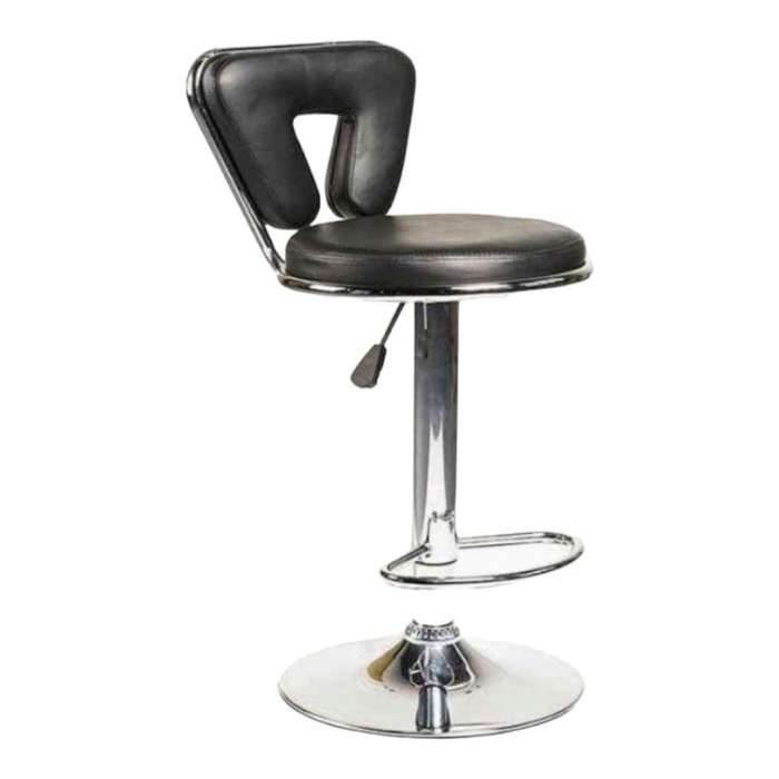 Smte - High Back Swivel Bar Stool - Black with keychain