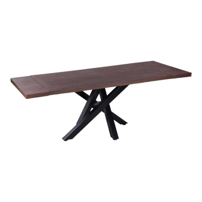 SMTE Modern wooden Dining Room Table - Brown with keychain