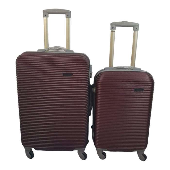 Smte Hard Outer Shell Luggage - 2 Piece - Brown with keychain