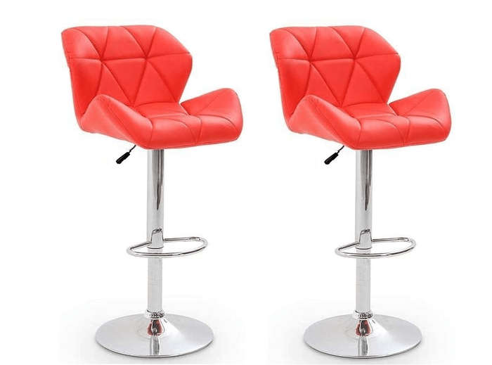 SMTE 2 x Modern Diamond Padded Bar Stools with keychain