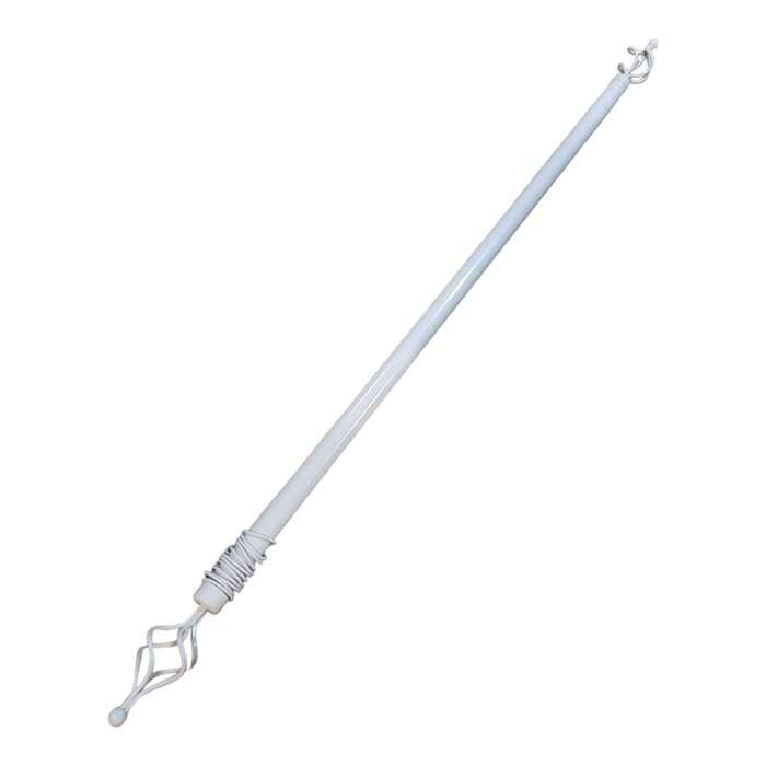 SMTE Expandable Curtain Single Rod With Twisted Cage Finial - (2m) - White with keychain