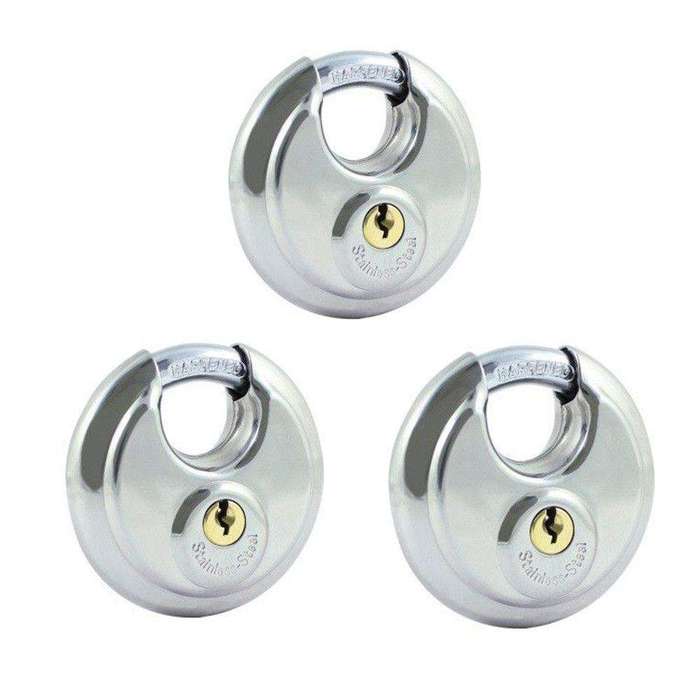 SMTE 3 x Padlock Diskus Type - 70mm Pad Lock with keychain