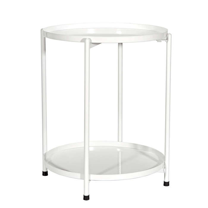 SMTE White Metal Coffee Table with keychain