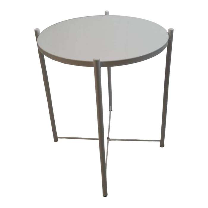 SMTE- Round Occasional Coffee Table - White with keychain