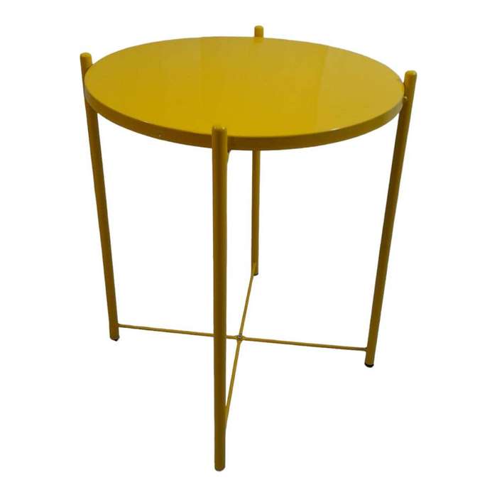 SMTE- Round Occasional Coffee Table - Yellow with keychain