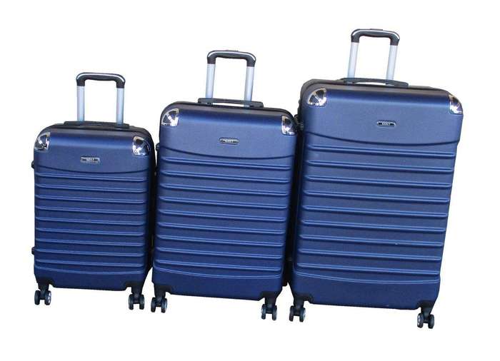 SMTE Navy 3-Piece Luggage Set - ABS Hardshell Suitcases with Spinner Wheels&Lock with keychain