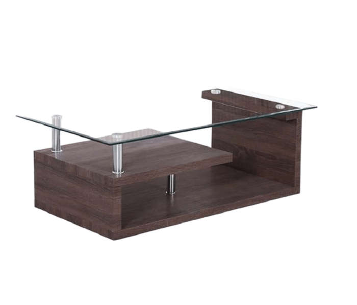 SMTE Coffee Tables - Tempered Glass Top - Brown Base with keychain