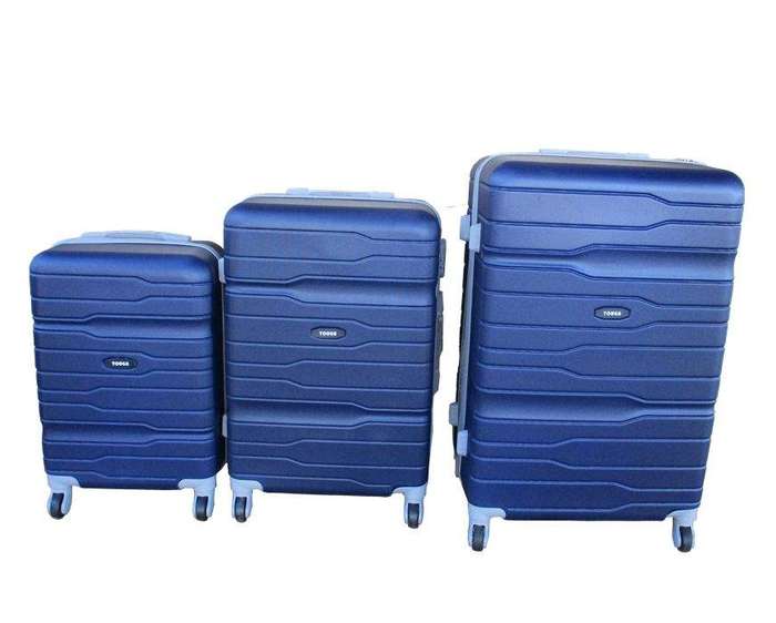 SMTE Durable Brand 3-Piece ABS Hard Shell Luggage Set with Spinner Wheels with keychain
