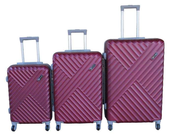 SMTE Mooistar Maroon ABS Trolley Case Set-Stylish,Durable,Secure Travel Solution with keychain