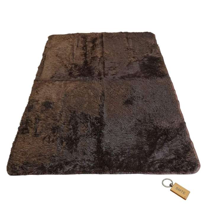 SMTE Luxurious Fluffy Carpet: Softness and Style for Your Space with Smte Keyring - Black Mix wit...