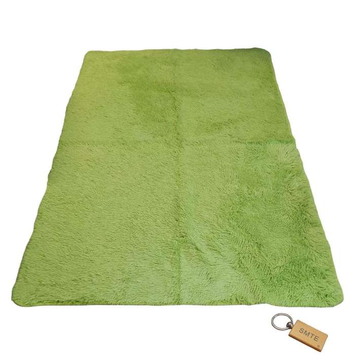 SMTE Luxurious Fluffy Carpet: Softness and Style for Your Space with Smte Keyring - Green with ke...