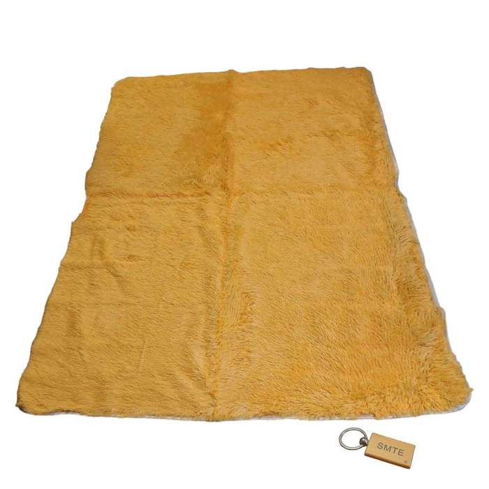 SMTE Luxurious Fluffy Carpet: Softness and Style for Your Space with Smte Keyring - Yellow with k...