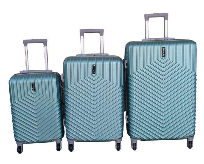 SMTE 3-Piece Travel Luggage Suitcase Bag Set-Stylish, and Convenient-Green with keychain