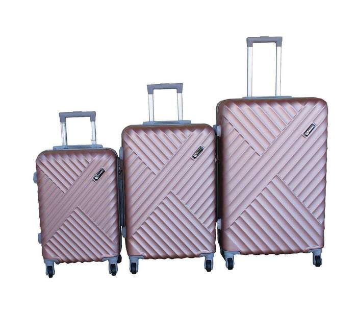 SMTE 3-Piece Travel Luggage Suitcase Bag Set-Stylish, and Convenient - Rose Gold with keychain