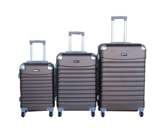SMTE 3-Piece Travel Luggage Suitcase Bag Set-Stylish, and Convenient - Brown with keychain