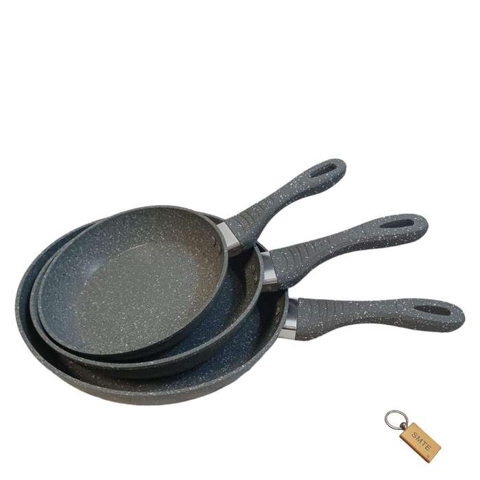 SMTE The Granite Fry Pan - The Ultimate Culinary Companion +Smte Keyring - Grey with keychain