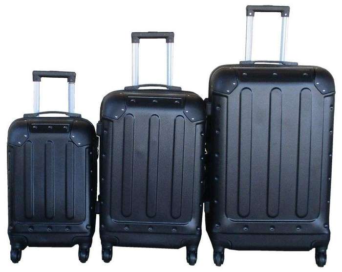 SMTE 3-Piece Travel 28-Inch Luggage Suitcase Bag Set - Stylish - Black with keychain