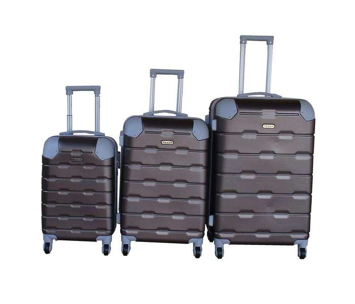 SMTE 3-Piece Travel 27-Inch Luggage Suitcase Bag Set - Stylish - Brown with keychain