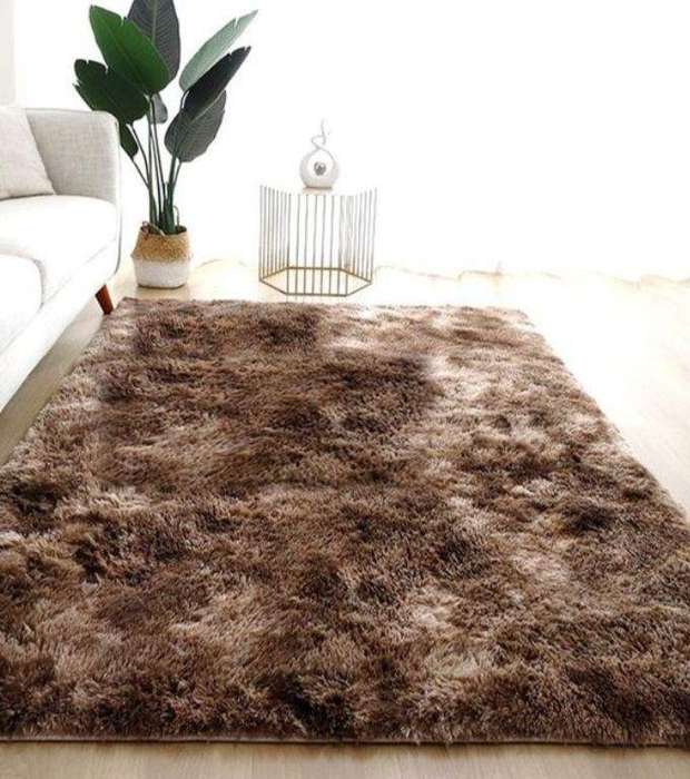 SMTE Large Premium Fluffy Carpet/Rug - Beige Mix with keychain