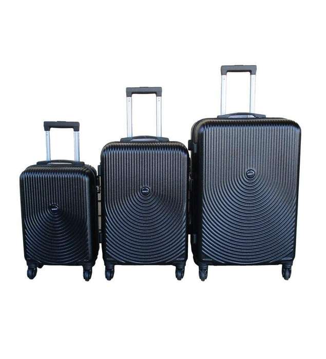 SMTE 3-Piece Travel 27-Inch Luggage Suitcase Bag Set - Stylish - Black with keychain
