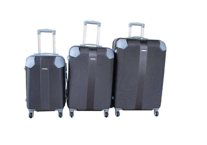SMTE 3-Piece Travel 28-Inch Luggage Suitcase Bag Set - Stylis - Brown with keychain