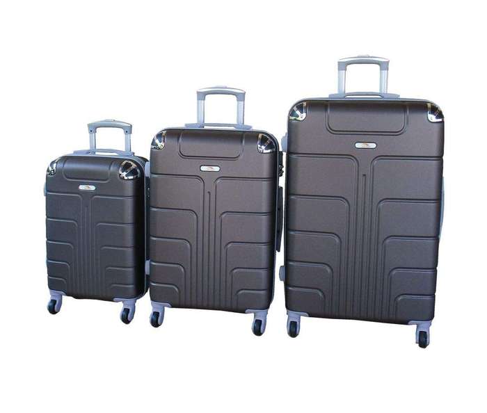 SMTE 3-Piece Travel 28-Inch Luggage Suitcase Bag Set - Stylish - Brown with keychain