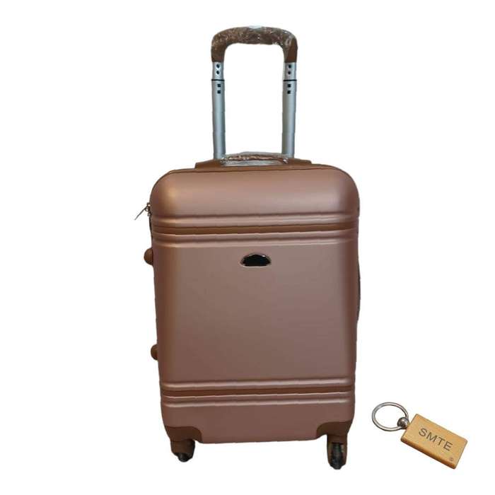 SMTE Durable Elegance: ABS Suitcase Medium 65Cm with Smte Keyring - 1 Piece - Gold with keychain