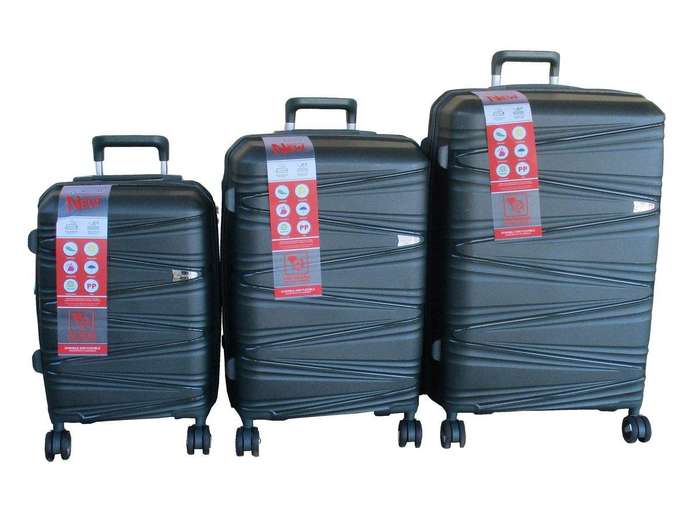 SMTE Unbreakable Travel Luggage 3 Piece Suitcases Spinner - Dark Green with keychain