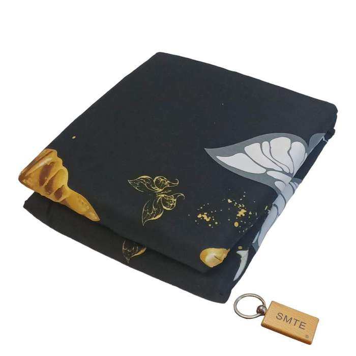 SMTE Luxurious Microfiber Bed Sheets: 150x189cm+Smte Keyring - Black Butterfly with keychain