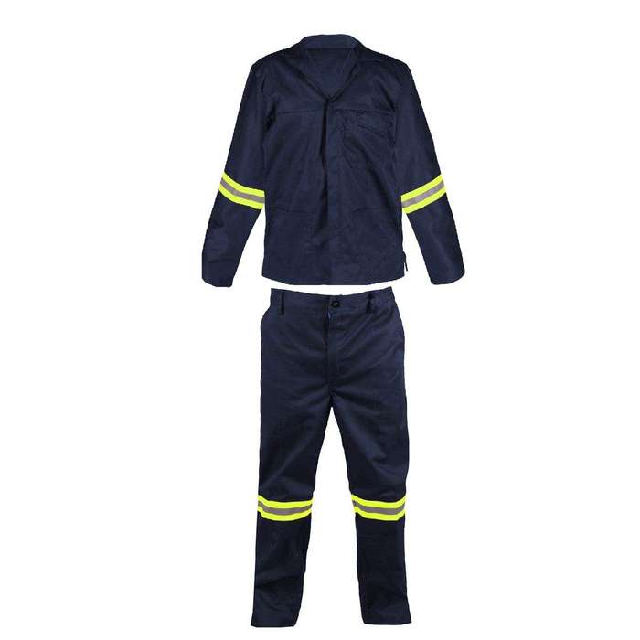 SMTE 2 Piece Overall Workwear Reflective Conti Suit -Navy - EU 36 with keychain