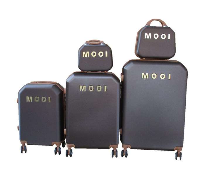 SMTE 5 Pieces Travel Trolley Luggage Set - Durable, Lightweight, Versatile Suitcases - Light-Brow...