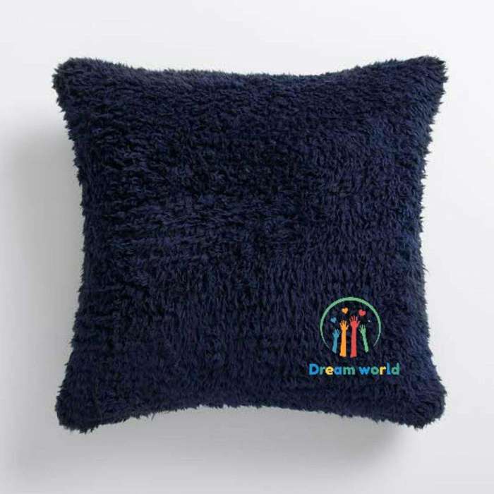 SMTE Soft Fluffy Pillow cover Set - Blue with keychain