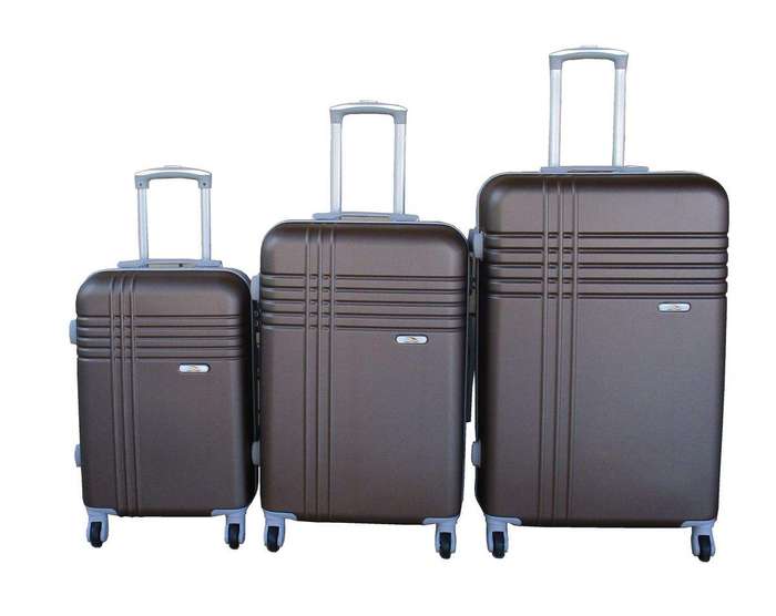SMTE 3-Piece Travel 28-Inch Luggage Suitcase Bag Set - Stylish - Brown with keychain
