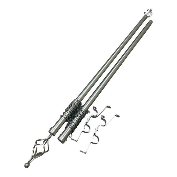 SMTE Expandable Curtain Double Rod With Twisted Cage Finial - 2m with keychain