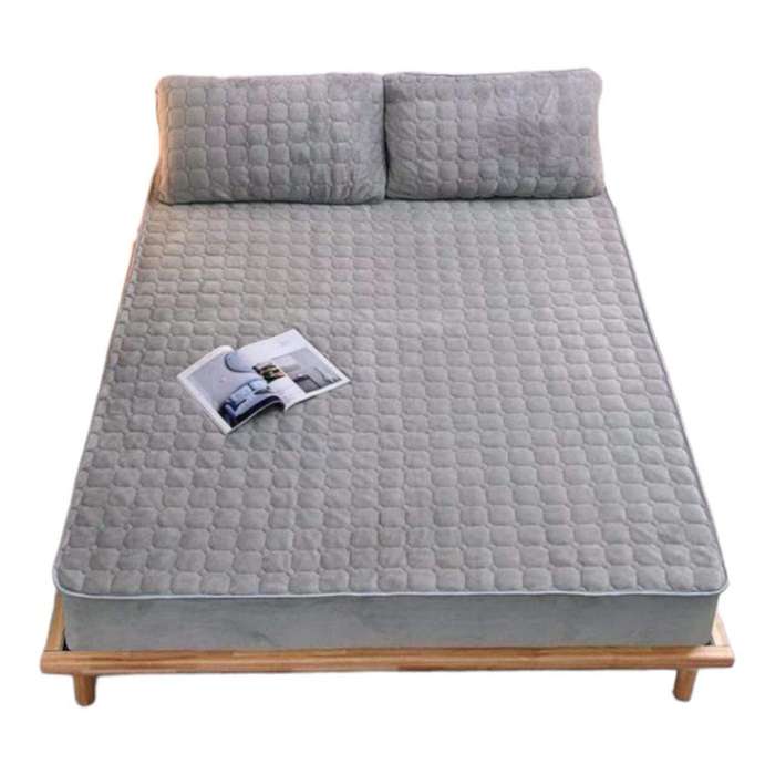 Smte - Mattress Protector - Grey - Queen with keychain