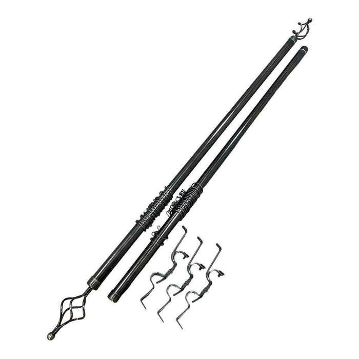 SMTE Expandable Curtain Double Rod with Twisted Cage Finial - 3m with keychain