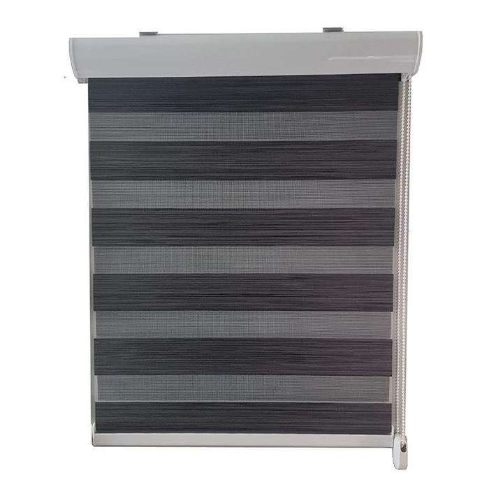 SMTE Zebra Roller Blind - Textured Charcoal - 150 L x 120 W cm with keychain