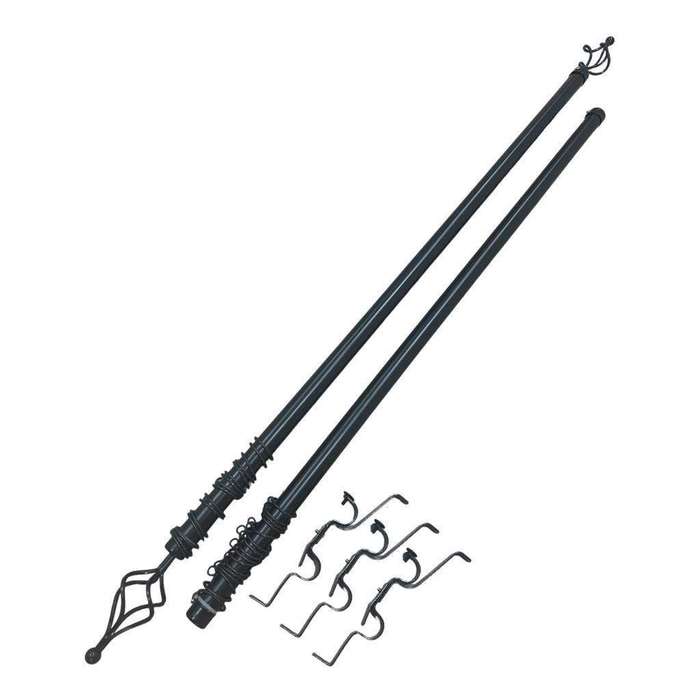 SMTE Expandable Curtain Double Rod with Twisted Cage Finial -4m with keychain