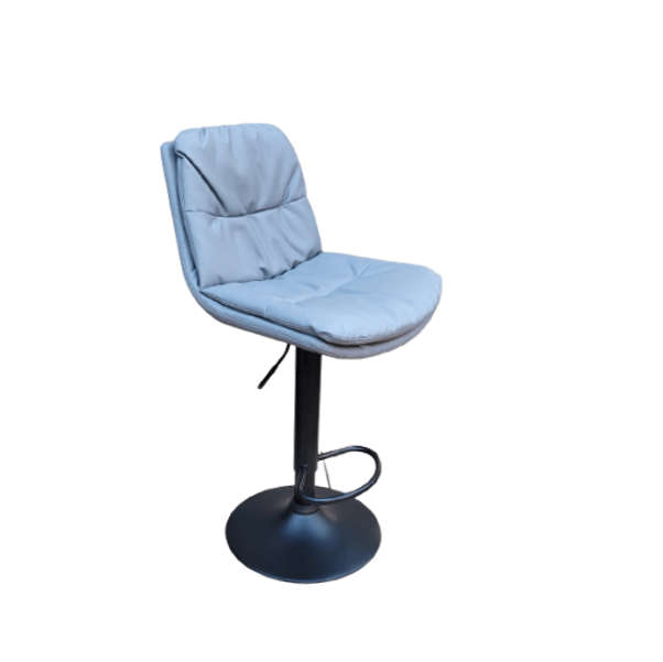 SMTE Soft Padded Perla Black Based Bar Stool - Grey with keychain
